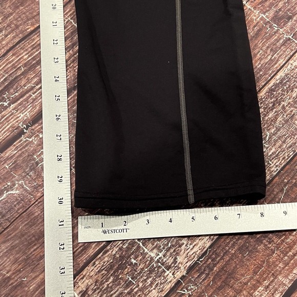 Athleta Women Black Stripe Bettona Bootcut Yoga Stretch Nylon Pants 41151 Medium - Picture 12 of 14